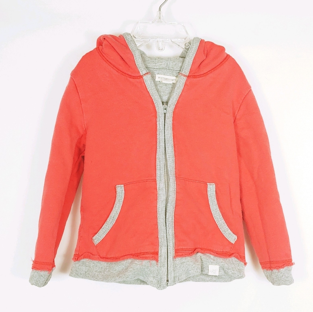 Orange / Gray Reversible Burt's Bees Baby Hooded Sweatshirt